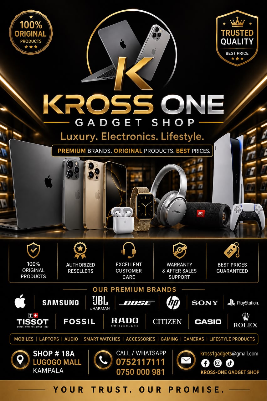 Kross One Gadgets brand poster with its original-products promise and Lugogo Mall store details